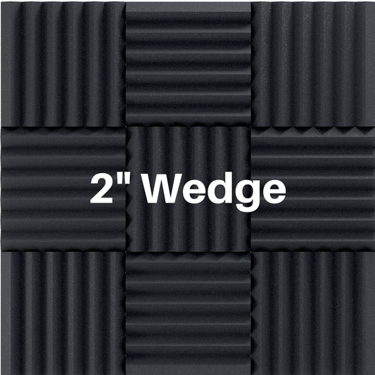 2 Inch Acoustic Foam Wedge Style Panels - 13 Color Options