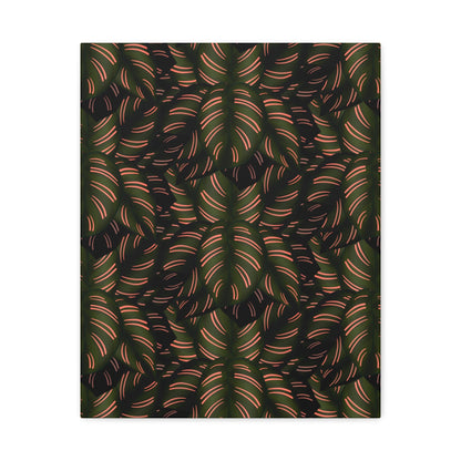 Calathea Pinstripe Pattern Canvas Print – Botanical Wall Art