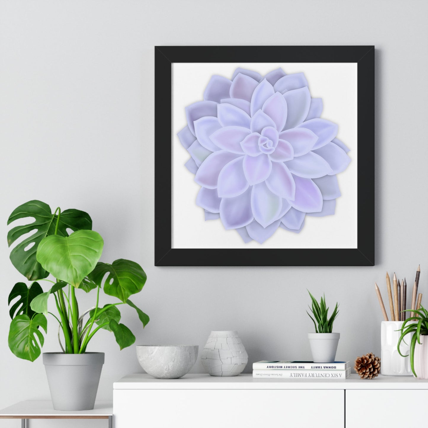 Graptopetalum Murasaki Succulent Framed Print – Botanical Wall Art