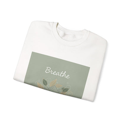 Breathe mountain leaf design Sweatshirt | nature vibes, calming minimal
