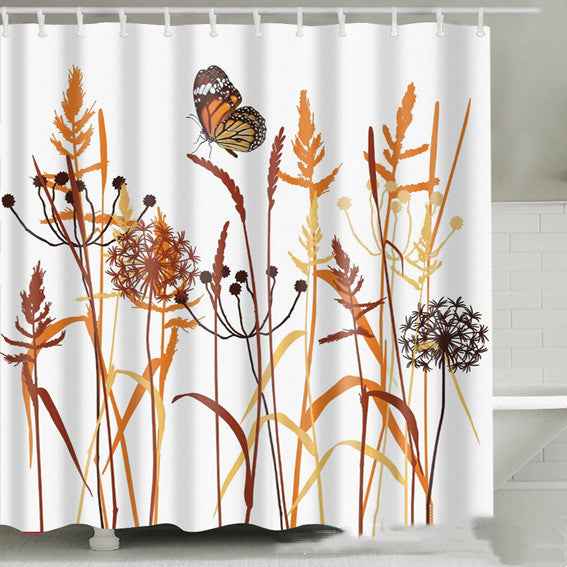 Nordic Fashionable Butterfly Shower Curtain Suit
