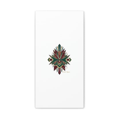 Art Deco geometric brass print Canvas | Neo-Deco chrome & gold fan motif