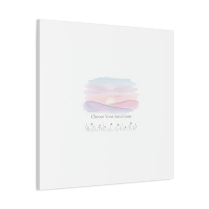 Choose Your Intentions Canvas, soft wellness poster, pastel gradient mindfulness art