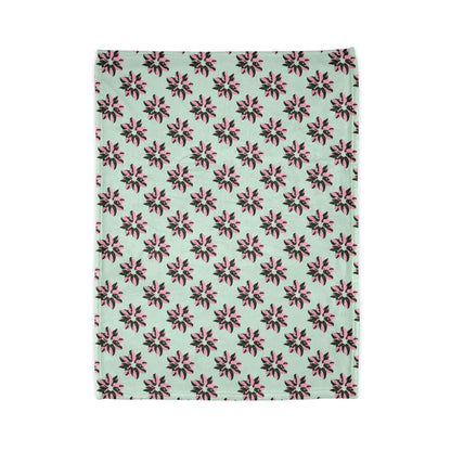 Pink Princess Philodendron Pattern Cozy Fleece Throw Blanket
