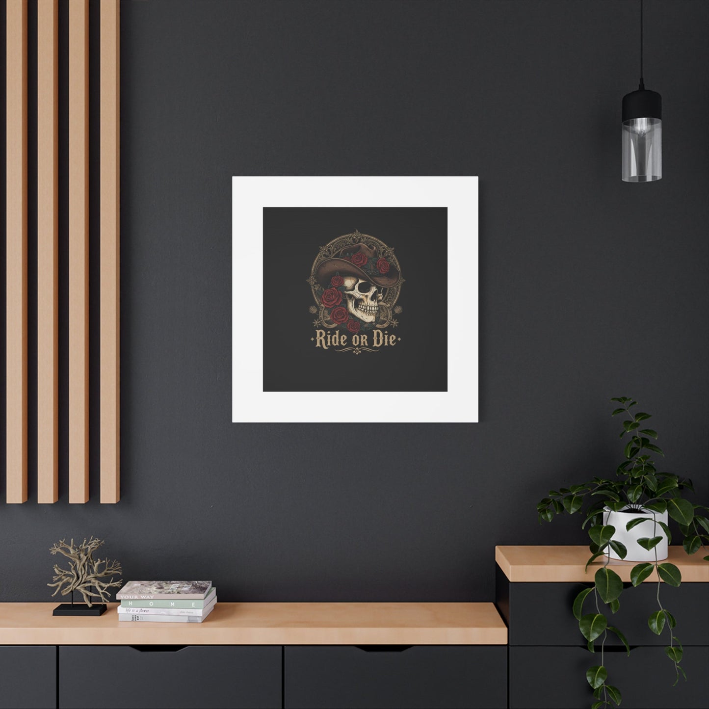 Ride or Die Skull Canvas | Western Skull Art, Gothic Americana