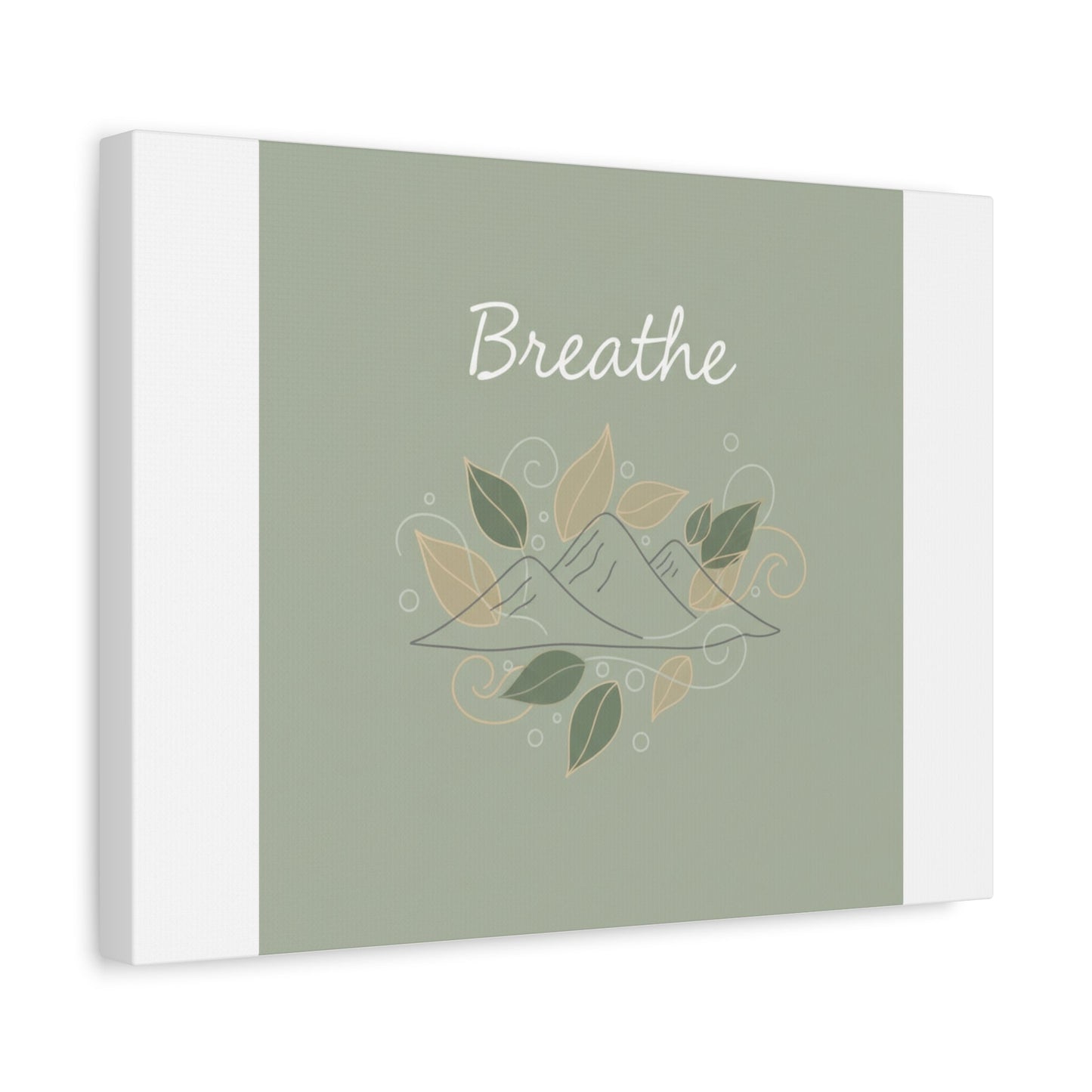 Breathe Mountain Line Canvas | Nature Symbols, Minimal Forest Wall Art