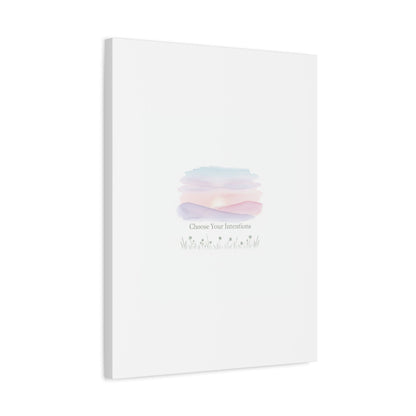Choose Your Intentions Canvas, soft wellness poster, pastel gradient mindfulness art