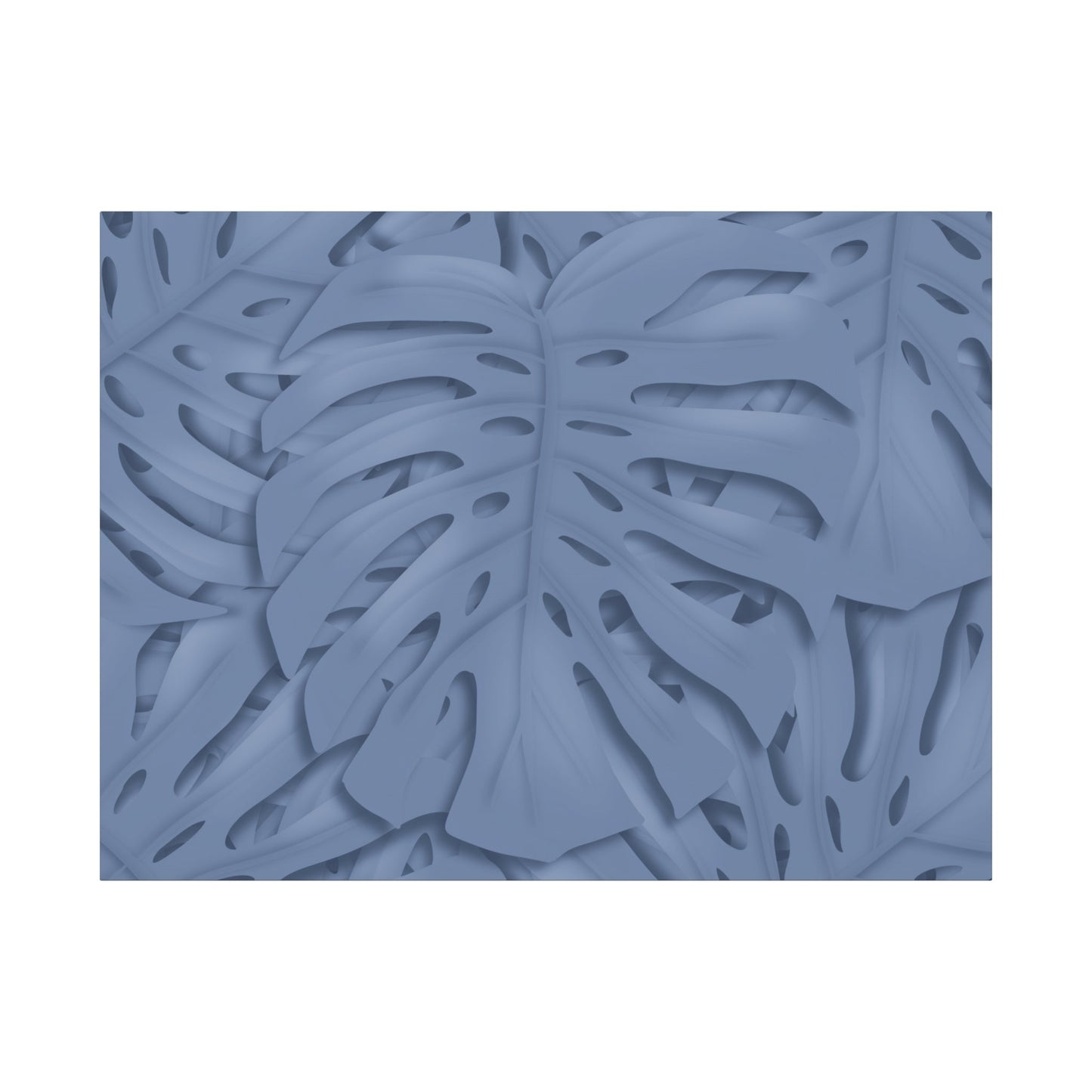 Blue Monstera Canvas Print – Botanical Wall Art