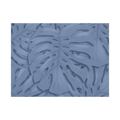 Blue Monstera Canvas Print – Botanical Wall Art