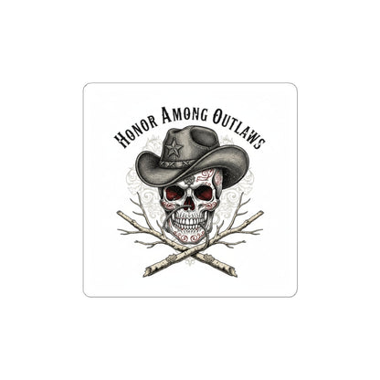 Honor Among Outlaws Sticker | Western Skull Art, Gothic Americana