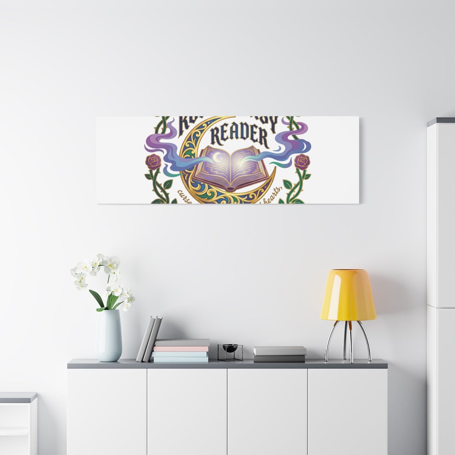 Romantasy Reader Canvas Print | enchanted bookish celestial gothic