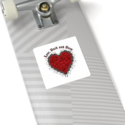Love Dark and Deep Heart Sticker | gothic romance, 80s nostalgia