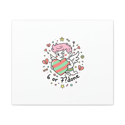 Weird Cupid heart illustration Canvas | Weird Valentine, quirky chaotic love