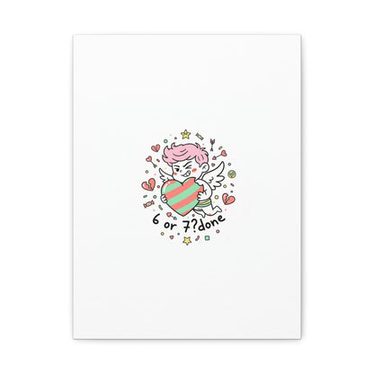 Weird Cupid heart illustration Canvas | Weird Valentine, quirky chaotic love