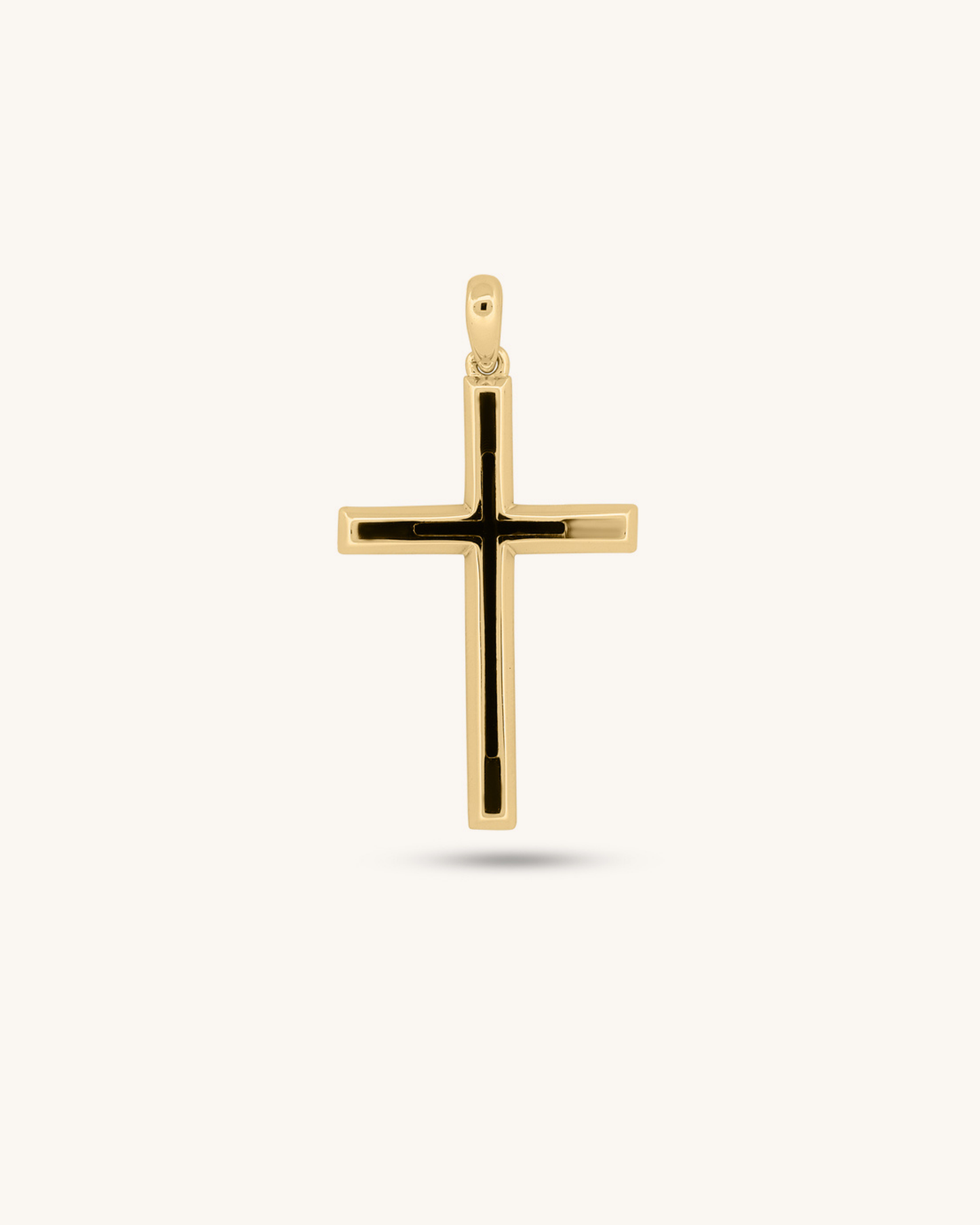 Black Lined Cross Pendant