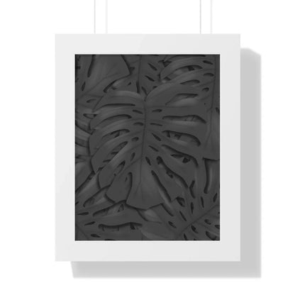 Charcoal Monstera Framed Print – Botanical Wall Art