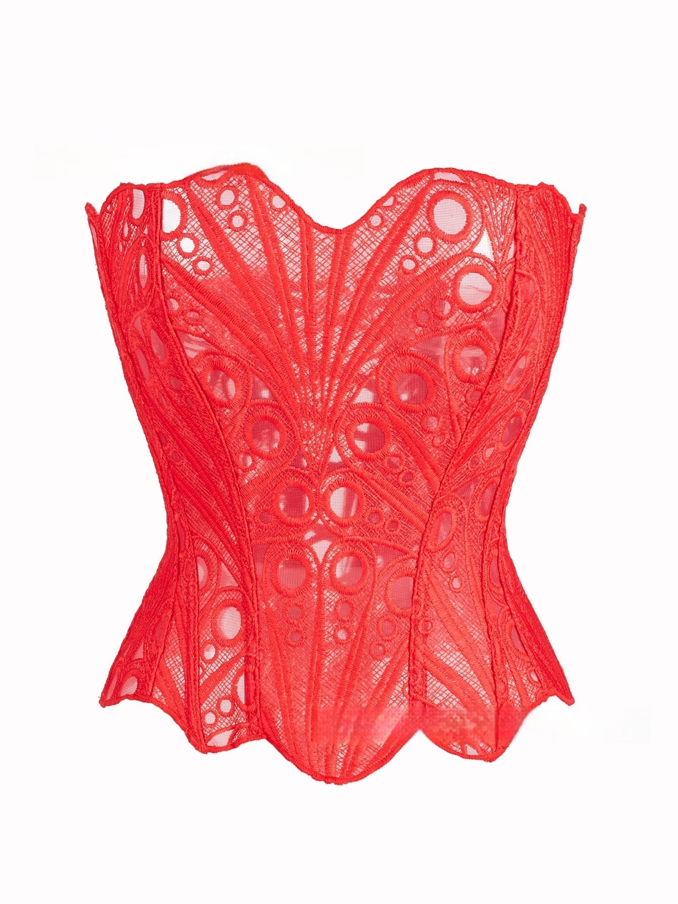 Sexy Hollow Out Corset Top Women Lace Double-layer Streetwear Party Club Corset Clothing
