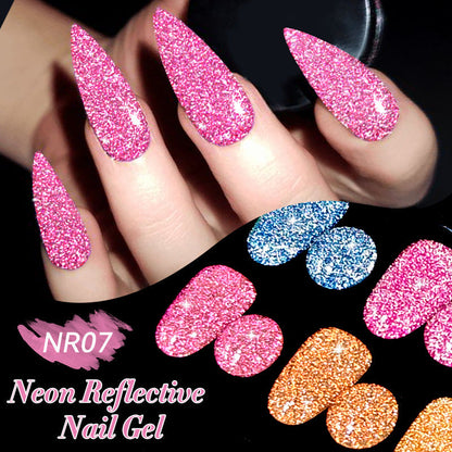 Nail Art Fluorescent Crushed Diamond Gel Polish
