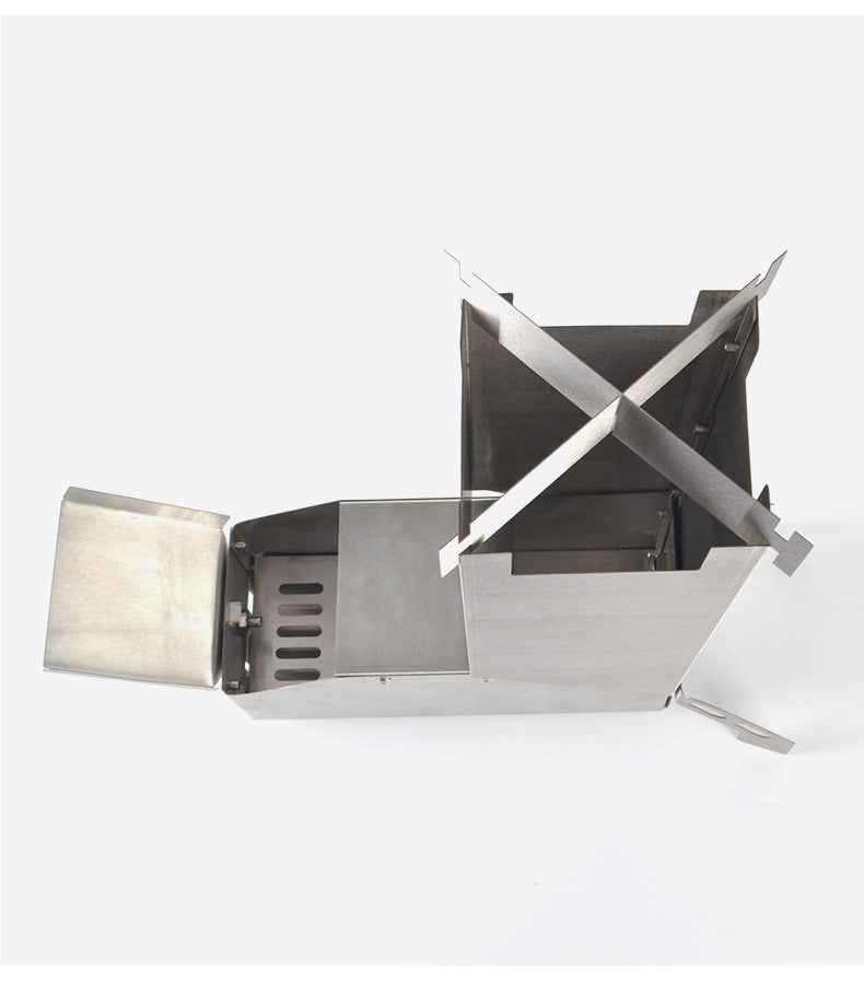 Outdoor stainless steel folding barbecue grill