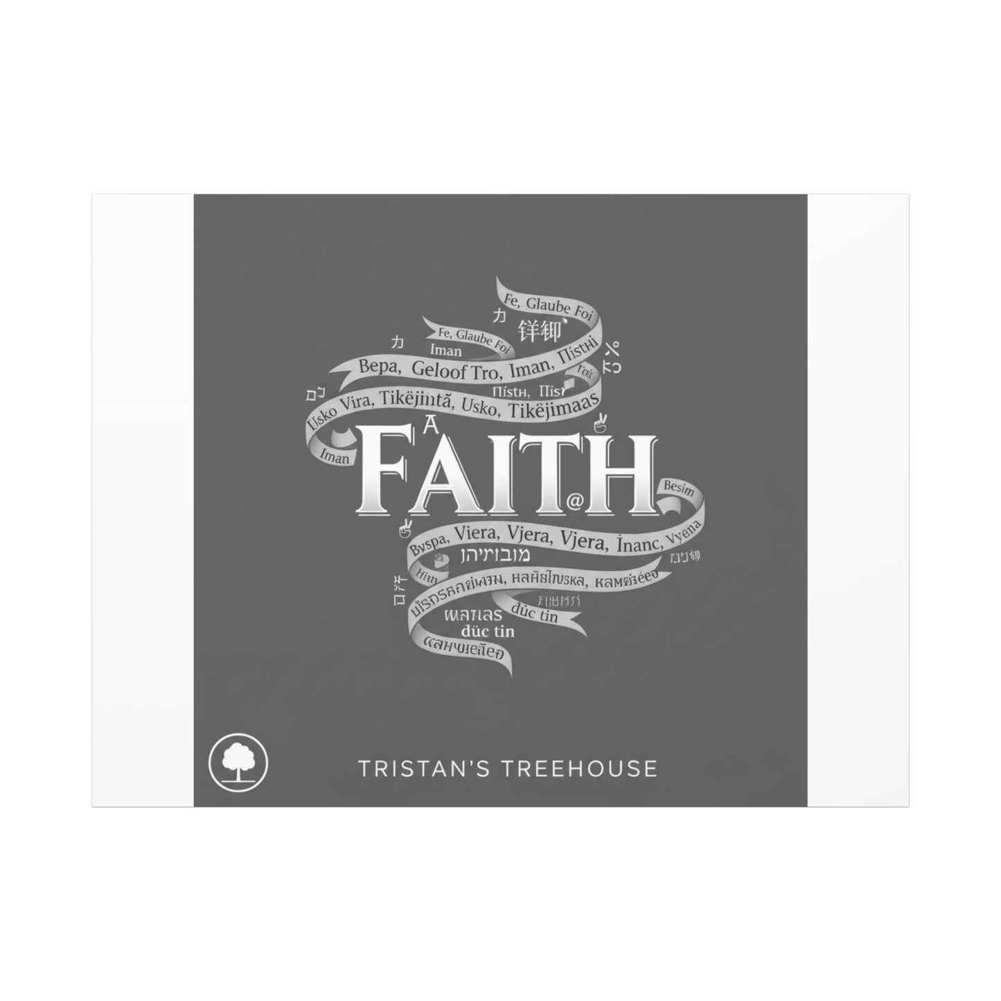 handwritten faith ribbon Canvas | sketch aesthetic, doodle design