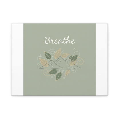 Breathe Mountain Line Canvas | Nature Symbols, Minimal Forest Wall Art