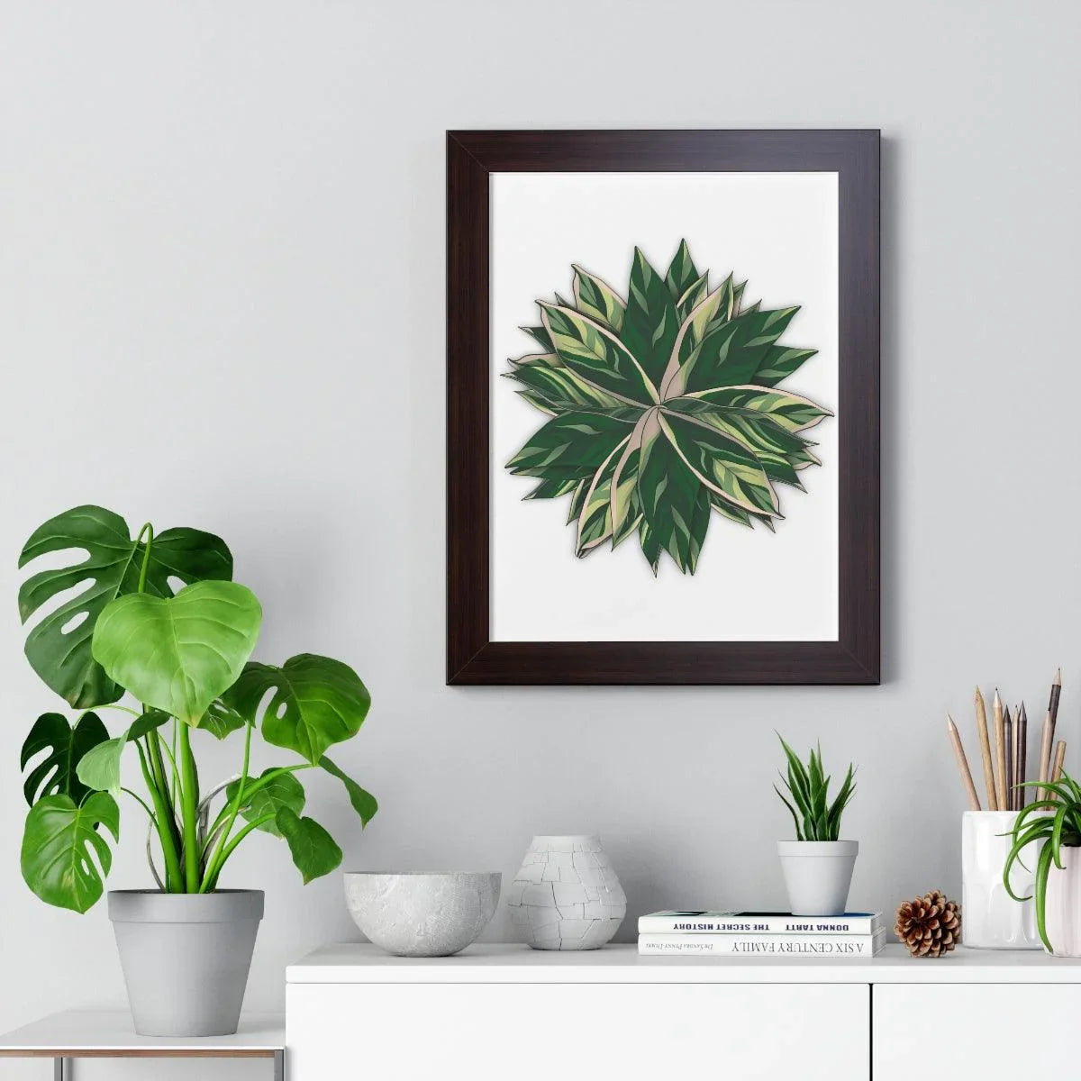 Stromanthe Triostar Framed Print – Botanical Wall Art