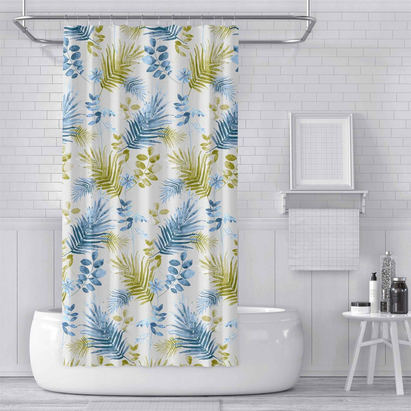Digital Printing Shower Curtain Cloth Green Plants