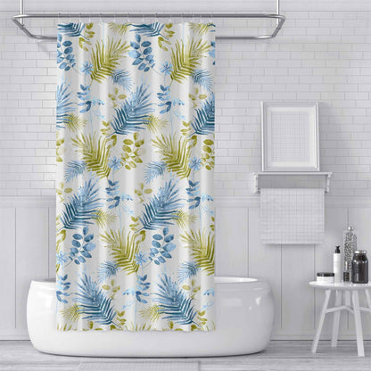 Digital Printing Shower Curtain Cloth Green Plants