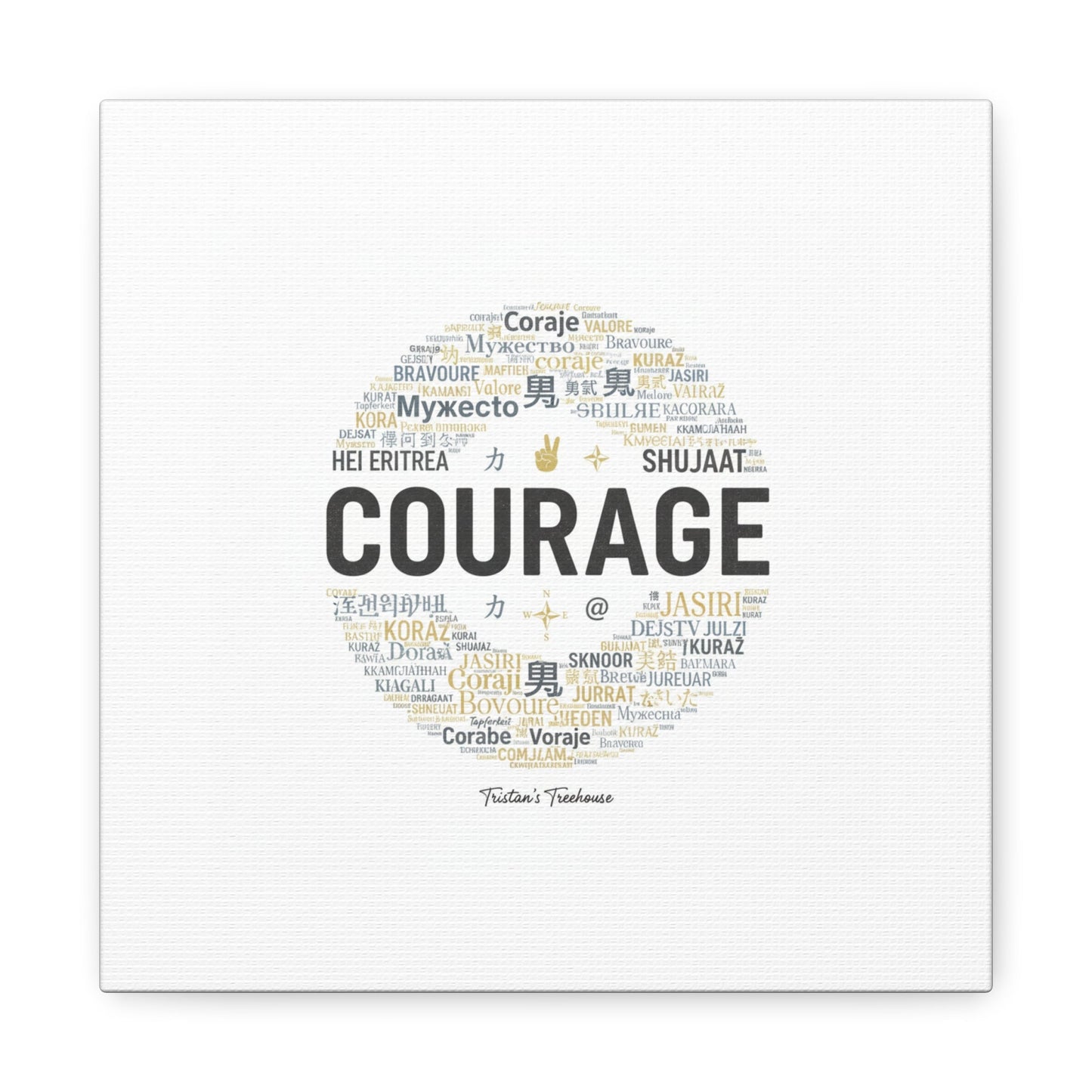 Courage Word Cloud Canvas | Fresh-Start Minimalism art print