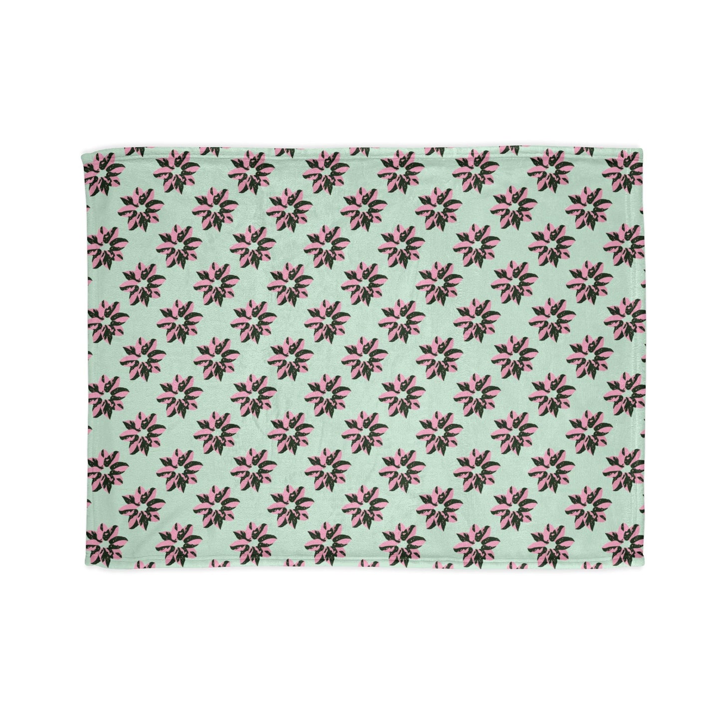 Pink Princess Philodendron Pattern Cozy Fleece Throw Blanket