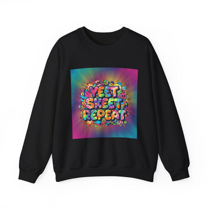 Yeet Sleep Repeat Sweatshirt | meme phrase, glitch graphic