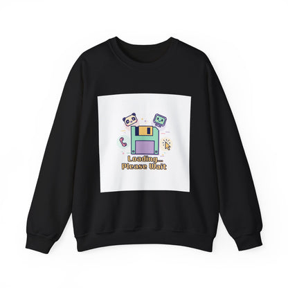 Loading Please Wait Crewneck Sweatshirt | Old Internet Aesthetic, pixel art retro web