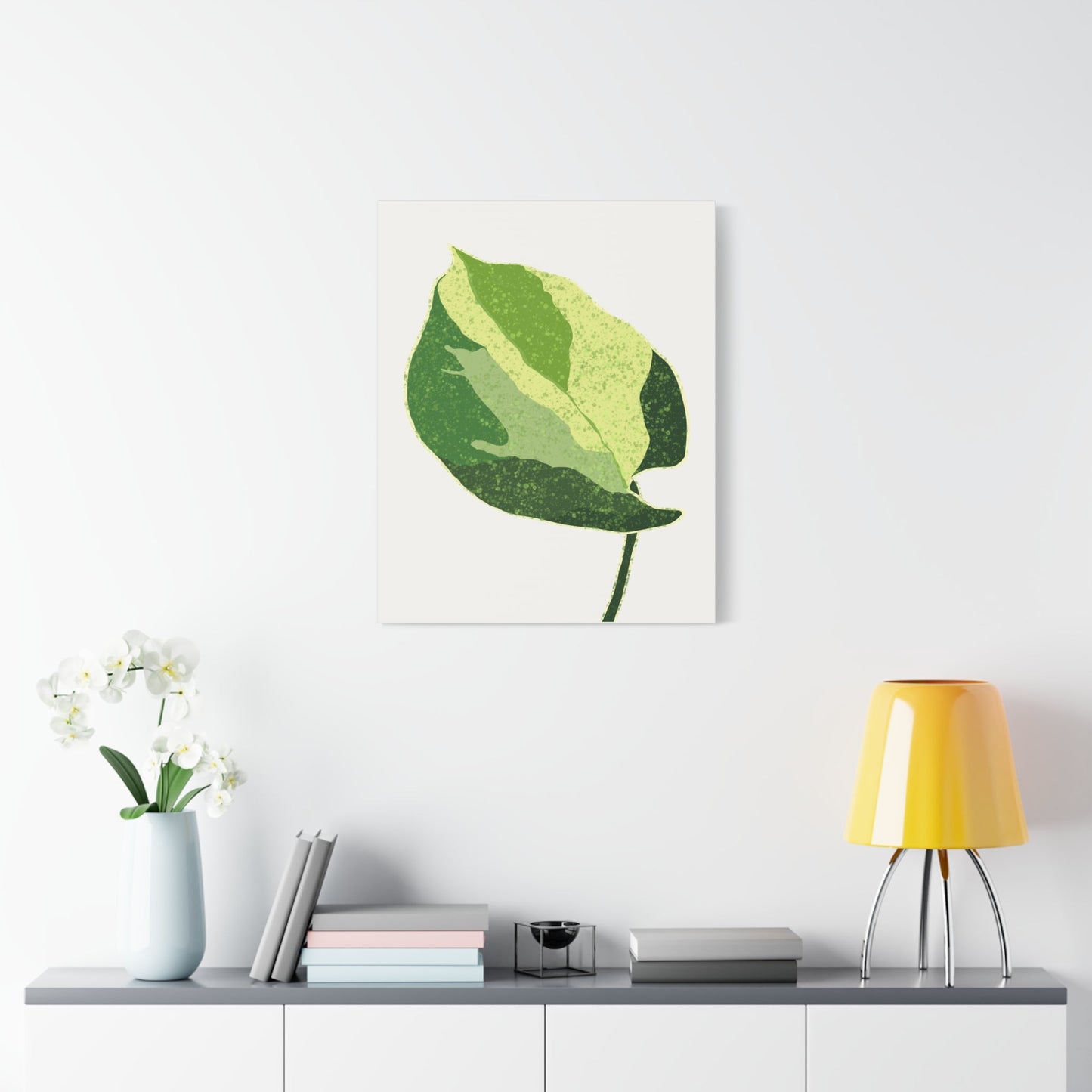 Manjula Pothos Illustrated Canvas Print – Botanical Wall Art