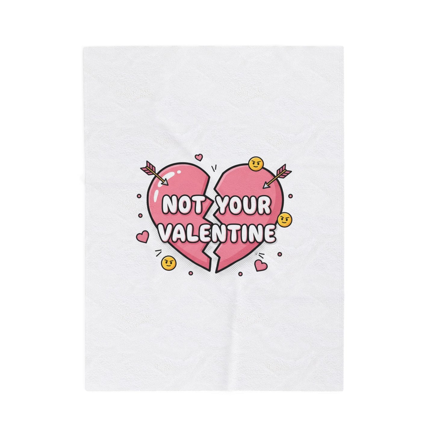 Not Your Valentine Velveteen Blanket | ironic valentines, sarcastic hearts