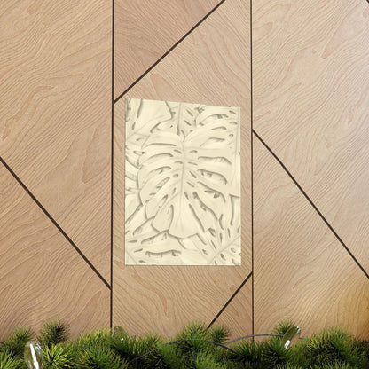 Beige Monstera Botanical Print – Unframed Wall Art