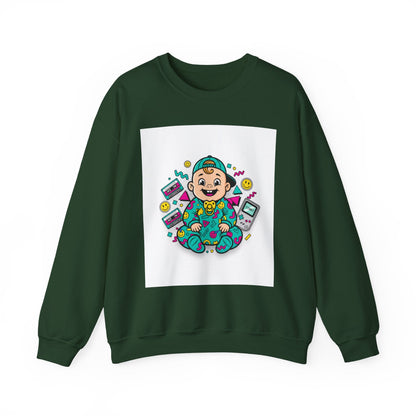 Retro Gamer Baby Crewneck Sweatshirt — Cute Arcade Controller Design
