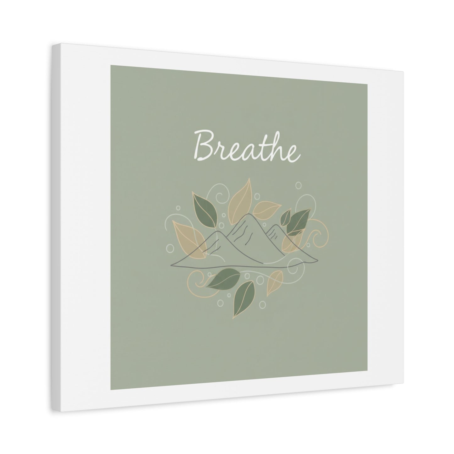 Breathe Mountain Line Canvas | Nature Symbols, Minimal Forest Wall Art