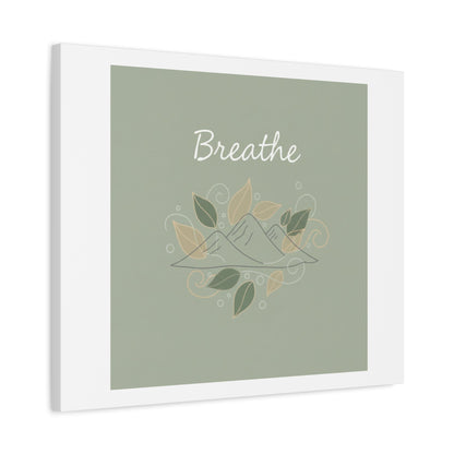 Breathe Mountain Line Canvas | Nature Symbols, Minimal Forest Wall Art
