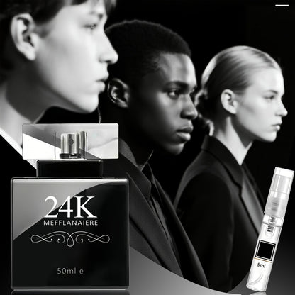 24K Men'S Cologne Parfum - Long-Lasting Woody Fresh Scent, Elegant with Golden & 24K Label - Portable Travel-Friendly Luxury Fragrance for Dates, Parties, Birthdays - Ideal Gift for Men, Sensitive Light Safe, 1.0fl.oz /, Date