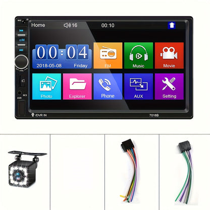 CAMECHO 1pc Double Din EQ Car Stereo Featuring a 7" LCD Display, Equipped with Wireless FM, MP5 Player, USB/SD/AUX Inputs, And Mirror Link Functionality, Ideal As Christmas And Black Friday Gifts, Without Battery