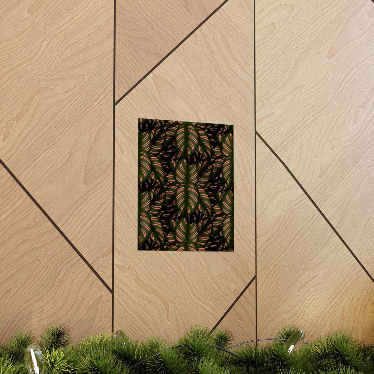 Calathea Pinstripe Botanical Print – Unframed Wall Art
