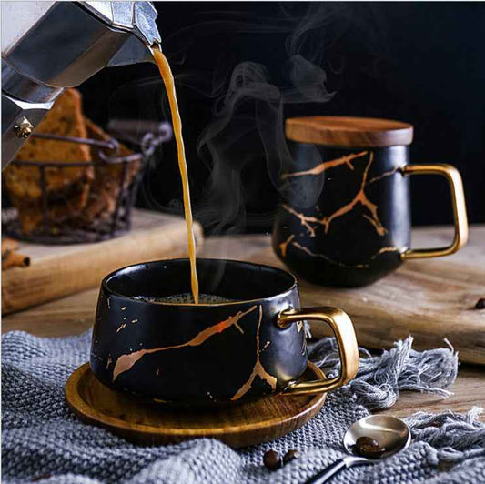 Marbled Household Ceramic Coffee Mark Cup