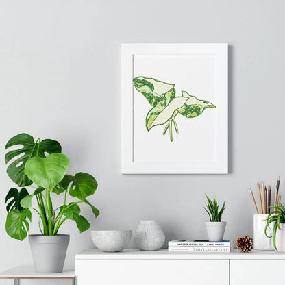 Marble Syngonium Framed Print – Botanical Wall Art