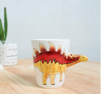 Ceramic pure hand painted Triceratops children's water cup