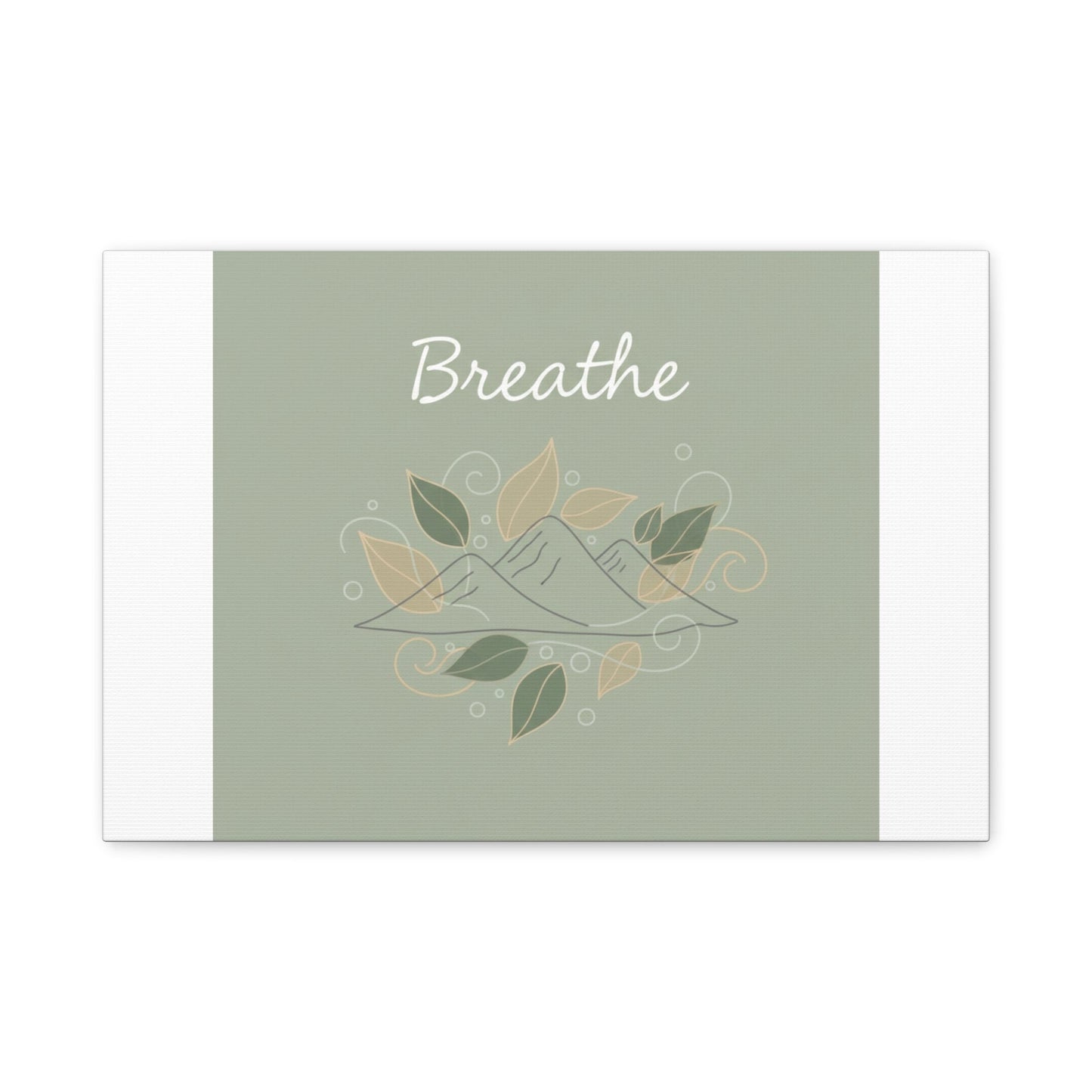 Breathe Mountain Line Canvas | Nature Symbols, Minimal Forest Wall Art