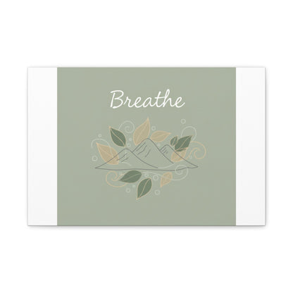 Breathe Mountain Line Canvas | Nature Symbols, Minimal Forest Wall Art
