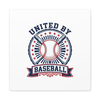 United by Baseball Canvas | Patriotic Baseball Graphic, Red White Blue Wall Art