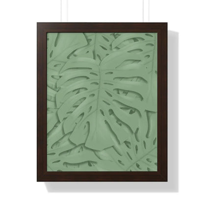Sage Green Monstera Framed Print – Botanical Wall Art