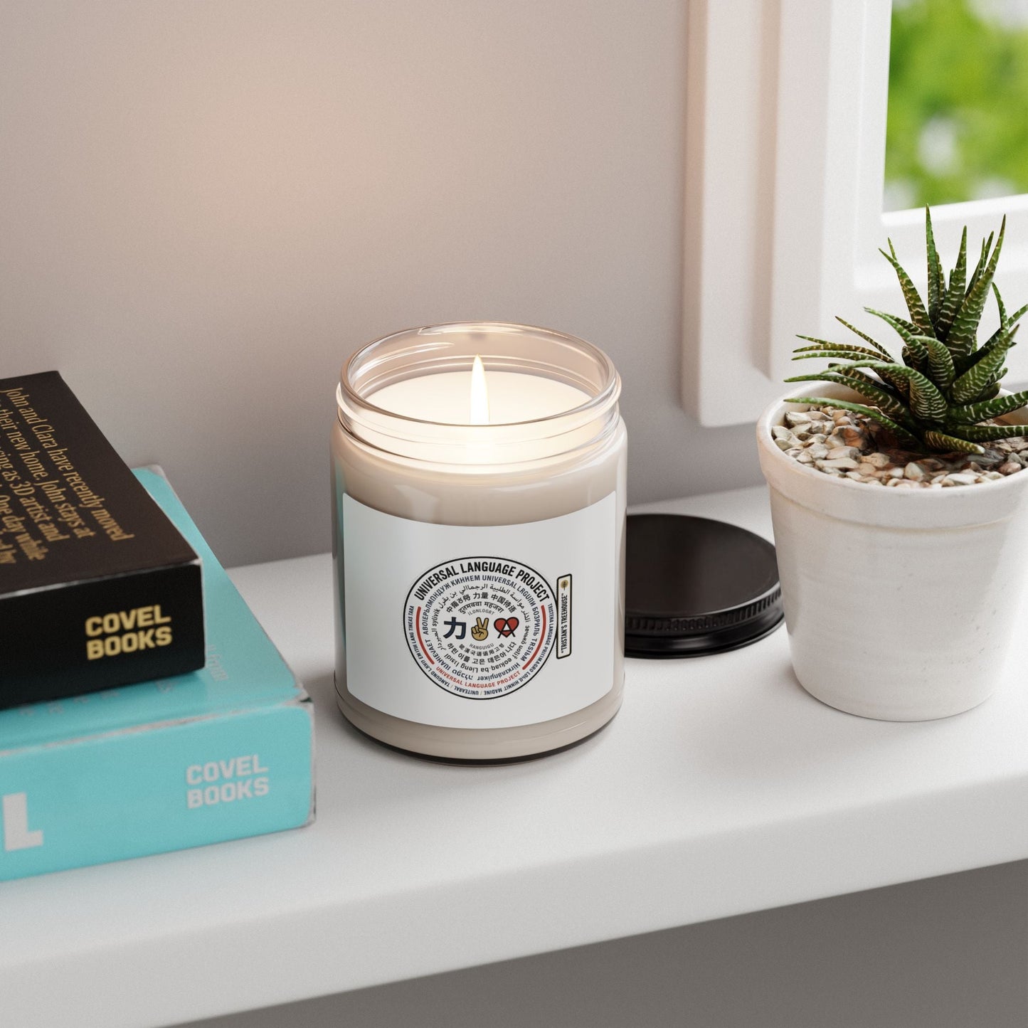 Scented Soy Candle — Universal Language: Love/Joy/Peace Multi-Script 9oz