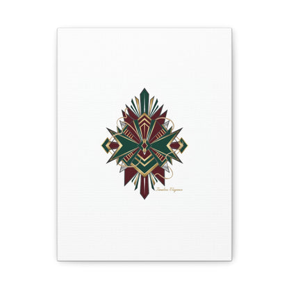 Art Deco geometric brass print Canvas | Neo-Deco chrome & gold fan motif